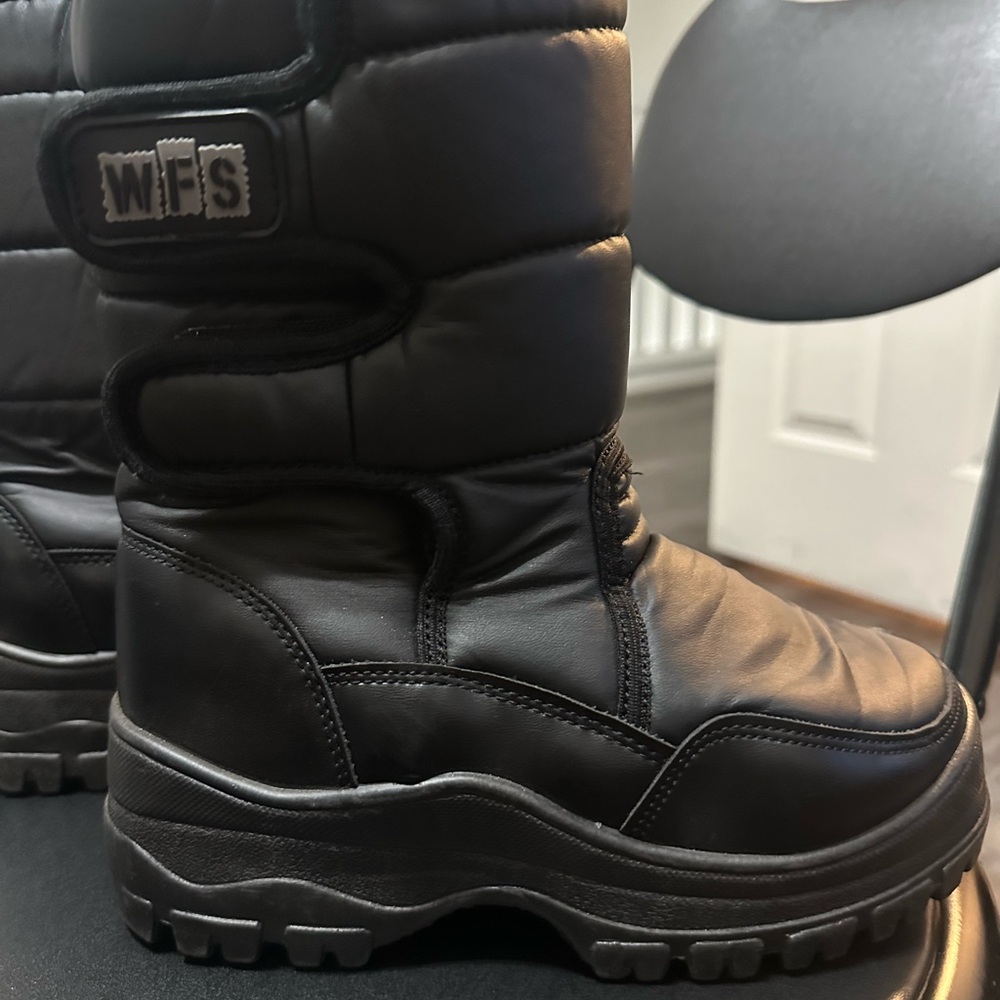 Black Winter Boots with WFS Logo